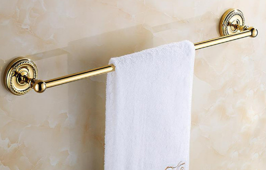 Shiny Gold Single Towel Rail #20239