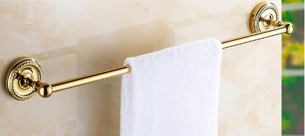 Shiny Gold Single Towel Rail #20239
