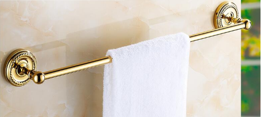 Shiny Gold Single Towel Rail #20239