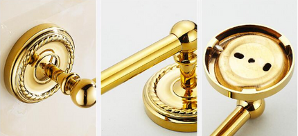 Shiny Gold Single Towel Rail #20239