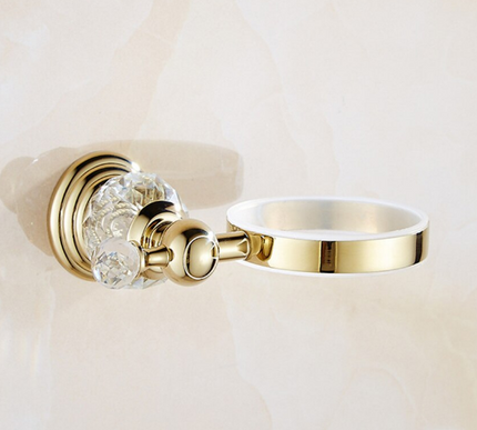 Gold Crystal Toilet Brush Holder #20248
