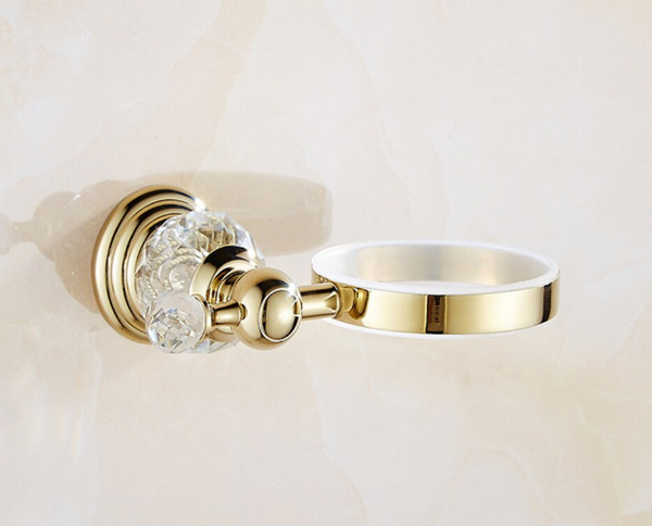 Gold Crystal Toilet Brush Holder #20248