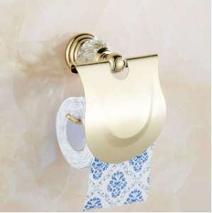 Gold Crystal Toilet Roll Holder #20246