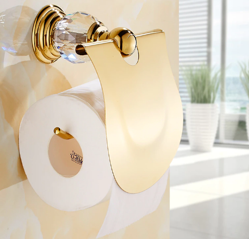 Gold Crystal Toilet Roll Holder #20246