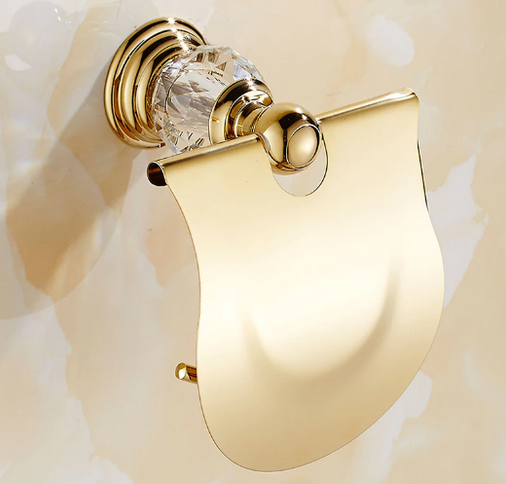 Gold Crystal Toilet Roll Holder #20246