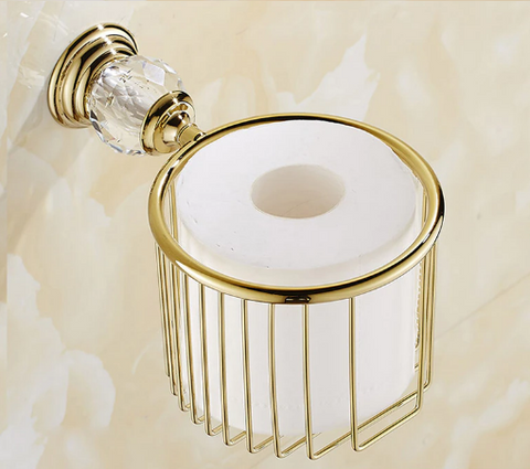 Gold Crystal Toilet Roll Holder #20247