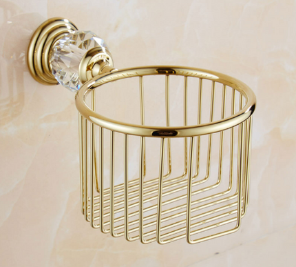 Gold Crystal Toilet Roll Holder #20247