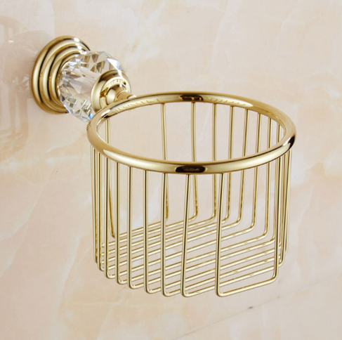Gold Crystal Toilet Roll Holder #20247