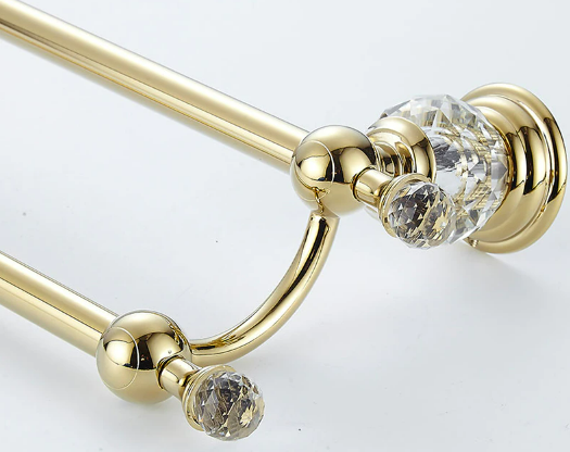 Gold Crystal Double Towel Rail #20249