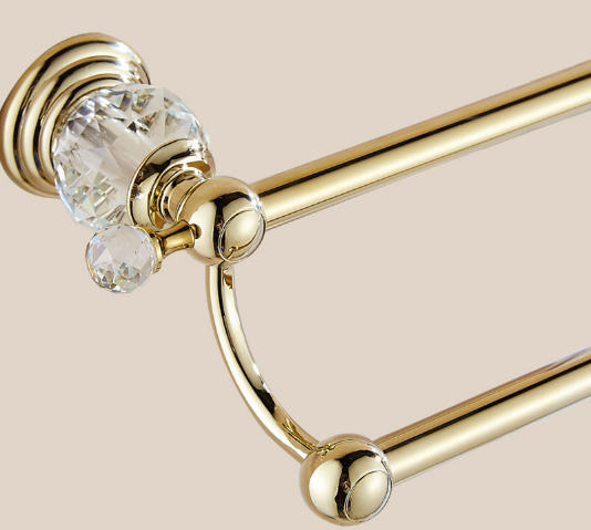 Gold Crystal Double Towel Rail #20249