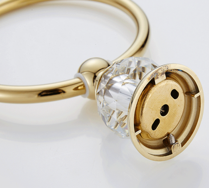 Gold Crystal Towel Ring #20245