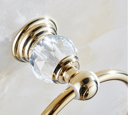 Gold Crystal Towel Ring #20245