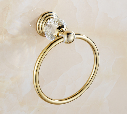 Gold Crystal Towel Ring #20245