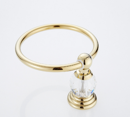 Gold Crystal Towel Ring #20245