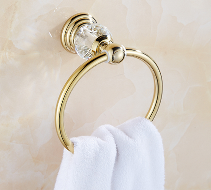 Gold Crystal Towel Ring #20245