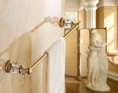 Gold Crystal Single Towel Rail #20251 – TIC Bathrooms