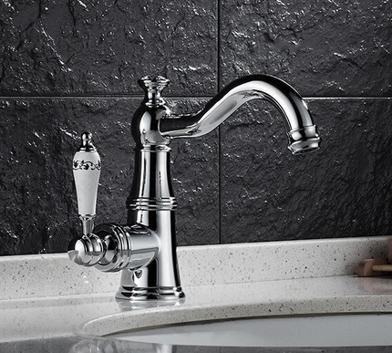 Chrome Basin Mixer Crystal #202545