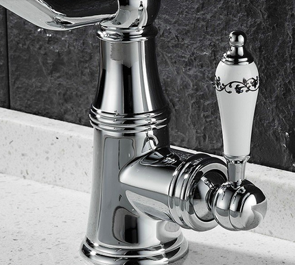 Chrome Basin Mixer Crystal #202545