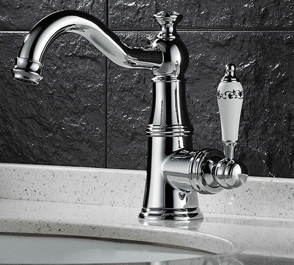 Chrome Basin Mixer Crystal #202545