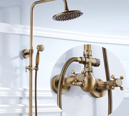 Wall Mounted Brass Shower With Hand Shower #201725