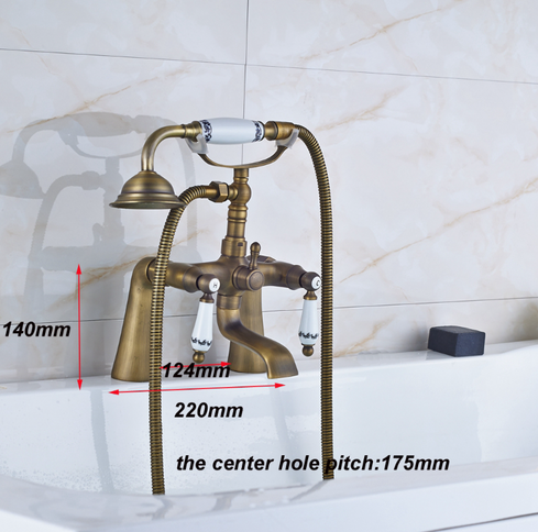 Brass Bath Mixer Ceramic Handles & Telephone Hand Shower #201744
