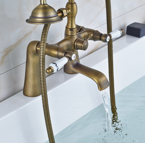 Brass Bath Mixer Ceramic Handles & Telephone Hand Shower #201744