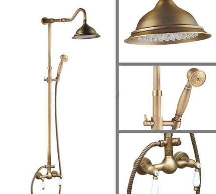 Wall Mounted Brass Shower with Ceramic Handle #201746