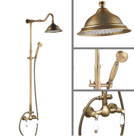 Wall Mounted Brass Shower with Ceramic Handle #201746