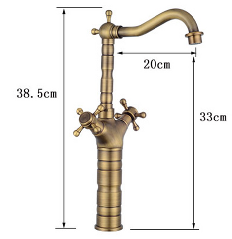 Classic Antique Brass Tall Basin Mixer  #201745