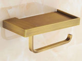 Brass Industrial Toilet Roll Holder with Cell Phone Shelf #201831