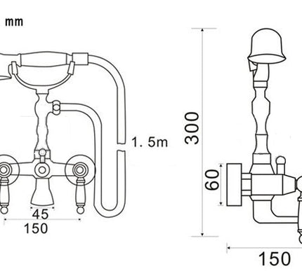 Concealed Antique Bathtub Mixer #201716