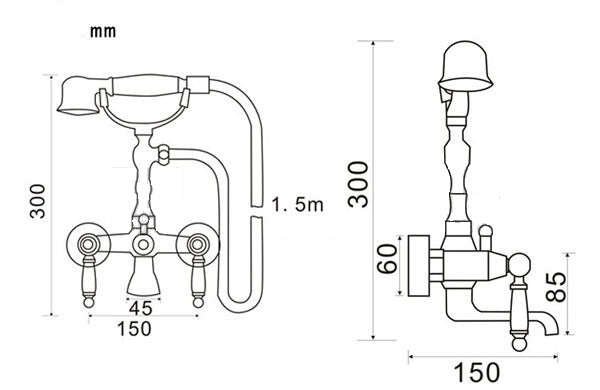 Concealed Antique Bathtub Mixer #201716