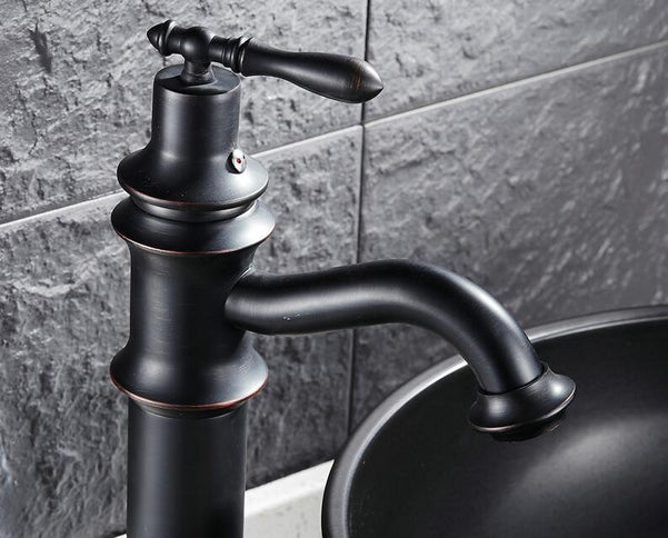 Black Retro Victorian Basin Mixer #201752