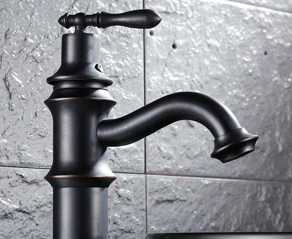 Black Retro Victorian Basin Mixer #201752