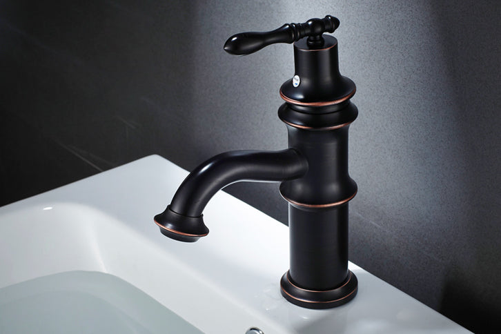Black Retro Victorian Basin Mixer #201752