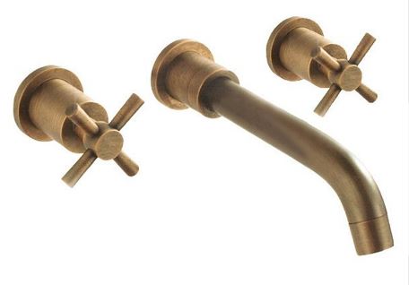 Modern Brass Cross Handle 3 Hole Basin Mixer #20103