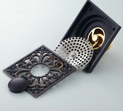 Black Filigree Shower Trap #201913