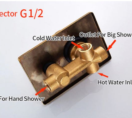 Antique Brass Shower Unit with Ceramic Hand Shower #20161