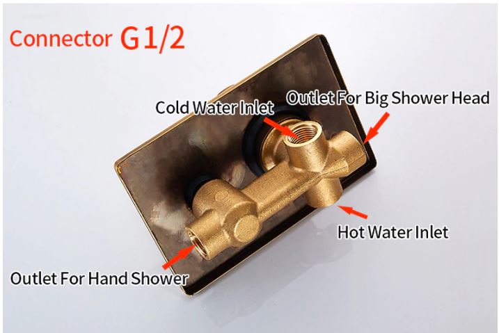 Antique Brass Shower Unit with Ceramic Hand Shower #20161