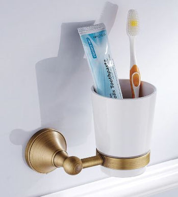 Antique Brass Toothbrush Holder  #20187