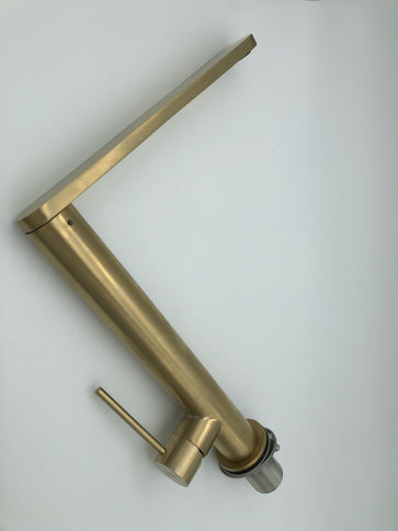 Brushed Gold Modern Pillar Mixer #20125