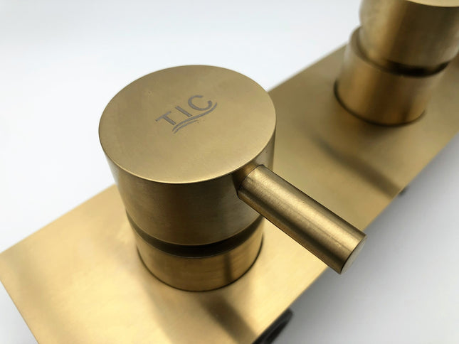 Brushed Gold Modern Bath Mixer With Hand Shower #20126