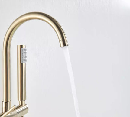 Brushed Gold Modern Freestanding Bath Mixer #1717