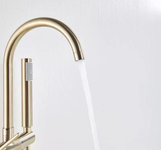 Brushed Gold Modern Freestanding Bath Mixer #1717
