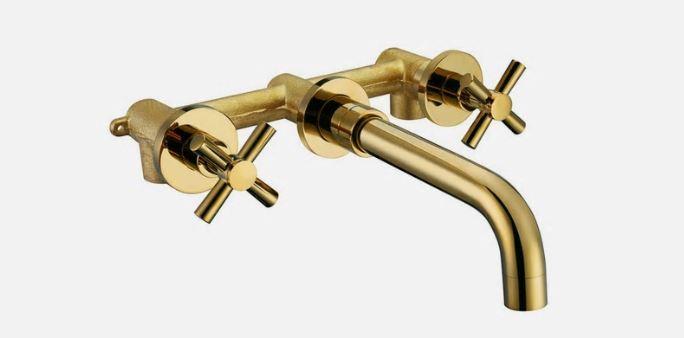 Gold Modern Basin 3 Hole Mixer #201759