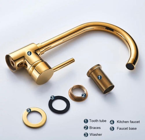 Gold Petite Modern Basin Mixer #201856
