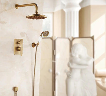 Antique Brass Shower Unit with Ceramic Hand Shower #20161