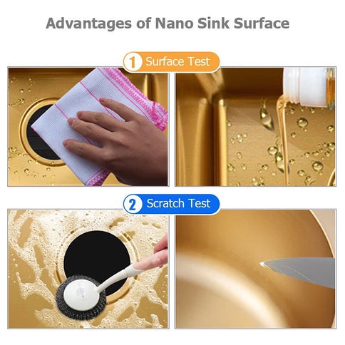 Gold Kitchen Prep Bowl Round Sink #1603