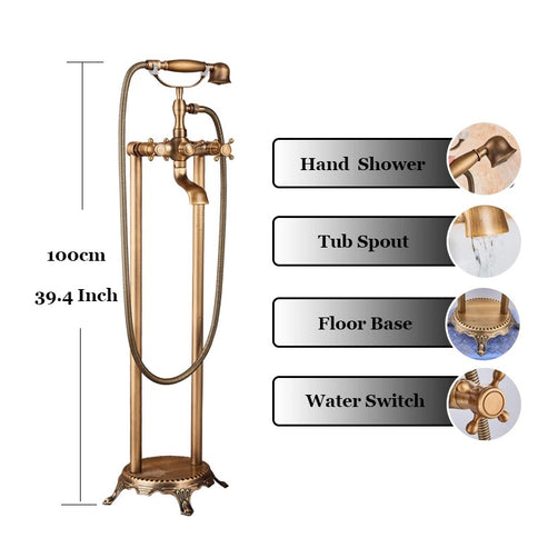 Antique Brass Freestanding Bath Mixer #201740