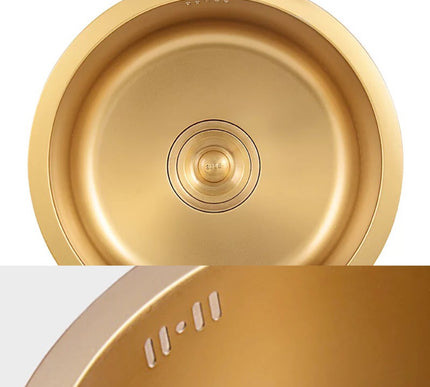 Gold Kitchen Prep Bowl Round Sink #1603